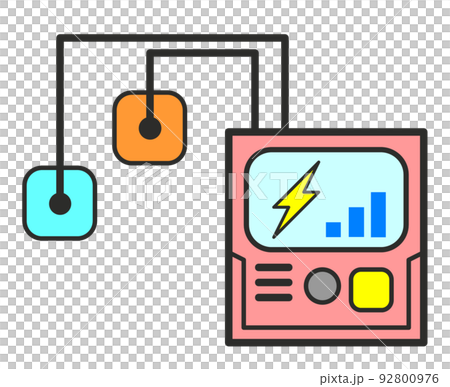 心停止などで使用する医療機器のAEDイラスト 92800976