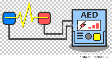 AED illustration of medical equipment used for cardiac arrest etc. 92800979