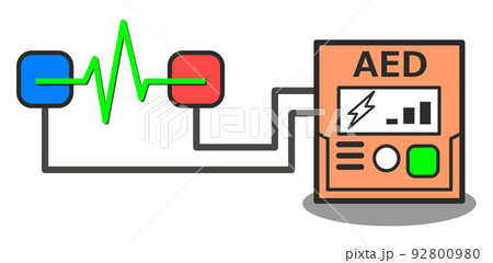 心停止などで使用する医療機器のAEDイラスト 92800980