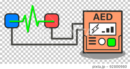 心停止などで使用する医療機器のAEDイラスト 92800980