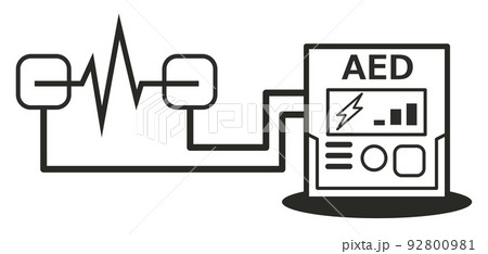 心停止などで使用する医療機器のAEDイラスト 92800981