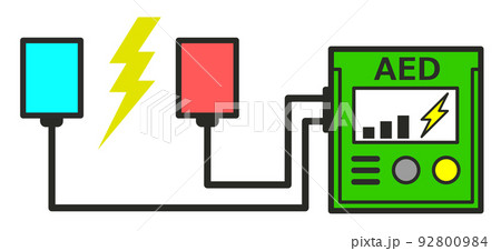 心停止などで使用する医療機器のAEDイラスト 92800984