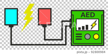 心停止などで使用する医療機器のAEDイラスト 92800984