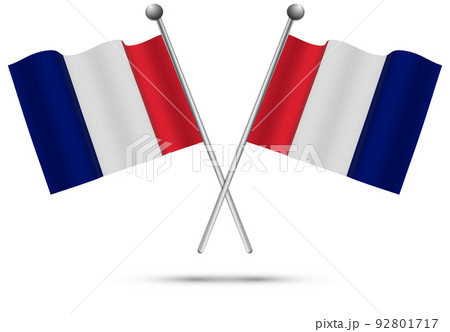 フランス国旗イラストのイラスト素材