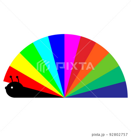 Colored Snail With A Bright Striped House のイラスト素材