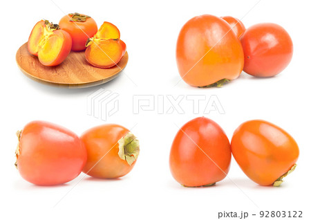 Collection of persimmon isolated on a white background 92803122