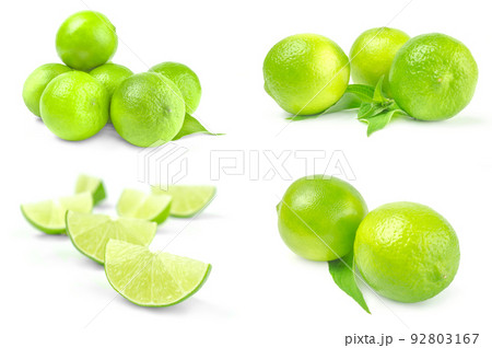 Set of limes isolated over a white background 92803167