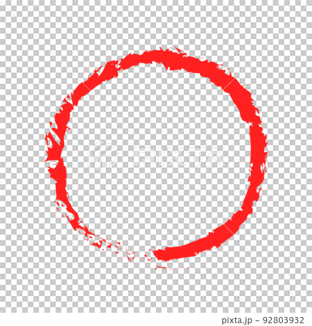 左撇子手繪的紅色圓圈。 92803932