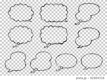 Speech bubble with hand-drawn crayon touch Speech bubble with hand-drawn crayon touch 92804316