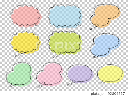帶有手繪蠟筆觸感的語音氣泡 帶有手繪蠟筆觸感的語音氣泡 92804317
