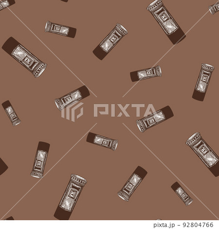 Mailbox engraved seamless pattern. Vintage letterbox in hand drawn style. Mailbox engraved seamless pattern. Vintage letterbox in hand drawn style. 92804766