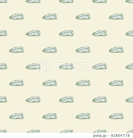 Beret engraved seamless pattern. Vintage headdress in hand drawn style. Beret engraved seamless pattern. Vintage headdress in hand drawn style. 92804778