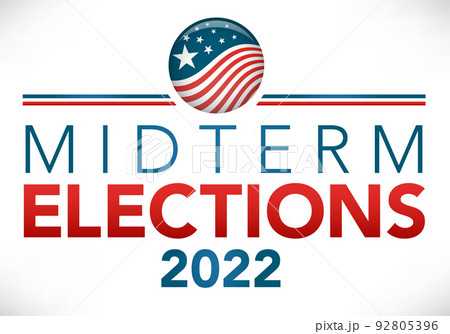 2022 Midterm Elections Design w Red White and Blue Vote Icon 2022 Midterm Elections Design w Red White and Blue Vote Icon 92805396