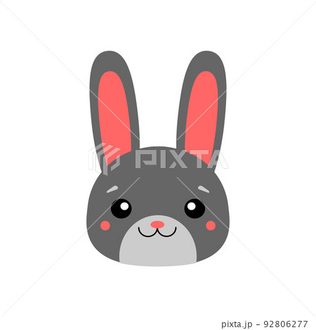 Cartoon illustration of a hares head. Vector image. Cartoon illustration of a hares head. Vector image. 92806277