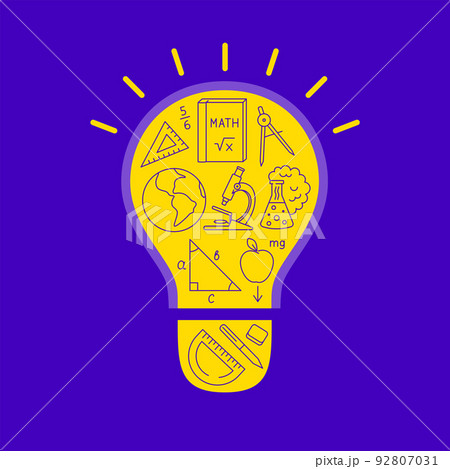 Education banner with bulb shape Education banner with bulb shape 92807031