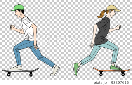 推滑板的溜冰者 92807616