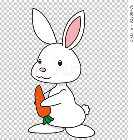 rabbit holding a carrot 92809476