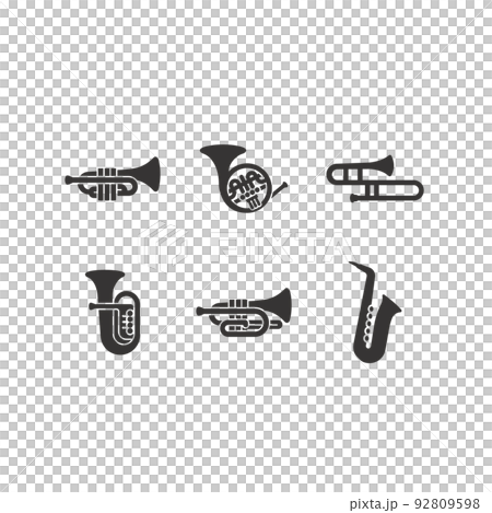 Brass instrument icon set 92809598