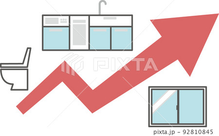住宅設備の高騰のイラスト 住宅設備の高騰のイラスト 92810845