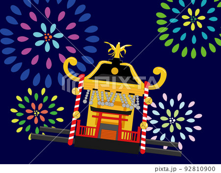 祭りで活躍する神輿のイラスト素材です。 92810900