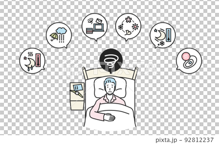 眠れない若い男性 92812237