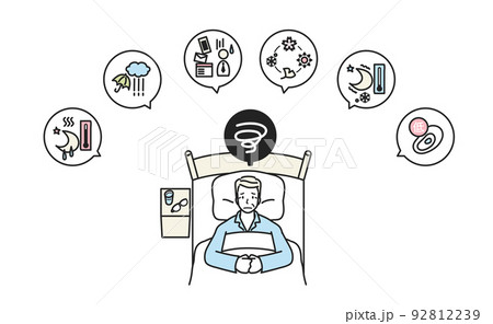 眠れないシニア男性 92812239