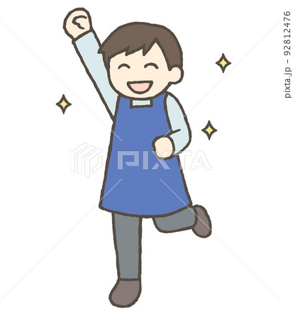 飛び跳ねる男性のイラスト 飛び跳ねる男性のイラスト 92812476