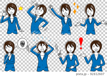 一個女商人擺姿勢的插圖 92812607