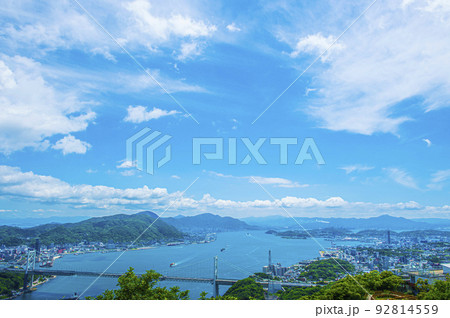 火の山公園展望台からの関門海峡絶景風景 92814559