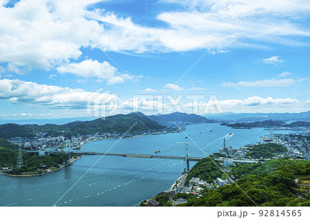 火の山公園展望台からの関門海峡絶景風景 火の山公園展望台からの関門海峡絶景風景 92814565