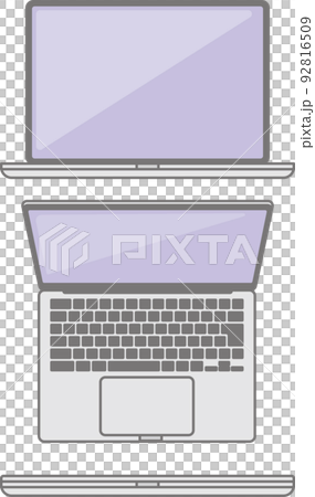 Illustration of a laptop computer seen from the... - Stock Illustration ...