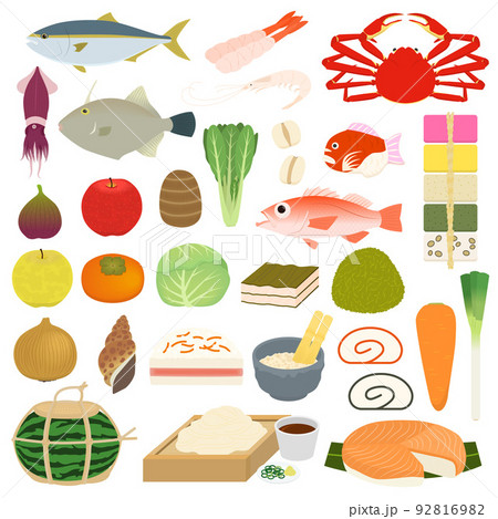 富山グルメのイラストセット 92816982
