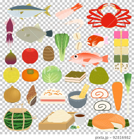 富山グルメのイラストセット 92816982
