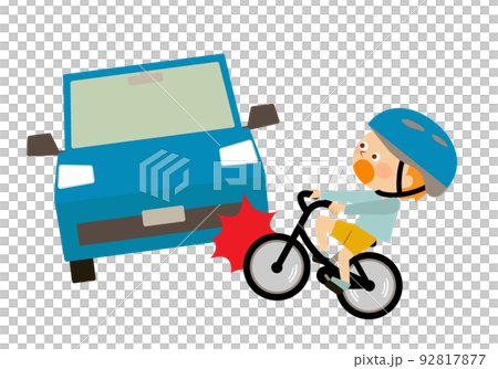 自転車に乗った人と自動車の衝突事故 92817877