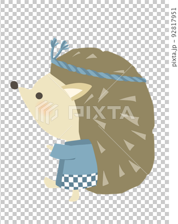 ハッピを着たハリネズミのイラスト 92817951
