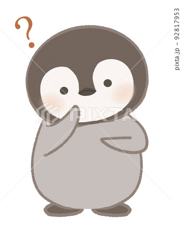 疑問に思うペンギンのイラスト 92817953