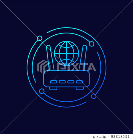router, internet modem line vector iconのイラスト素材 [92818531] - PIXTA