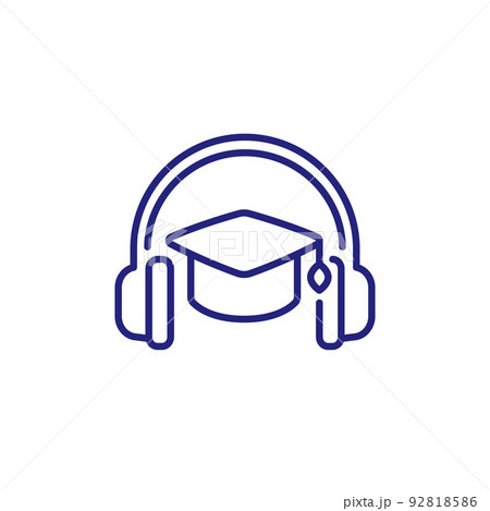 Audio course icon, line vector 92818586