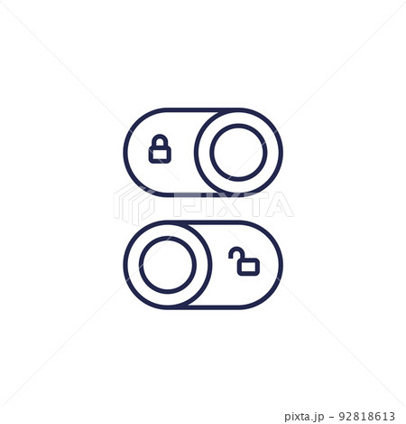 lock switch line icons, vector 92818613
