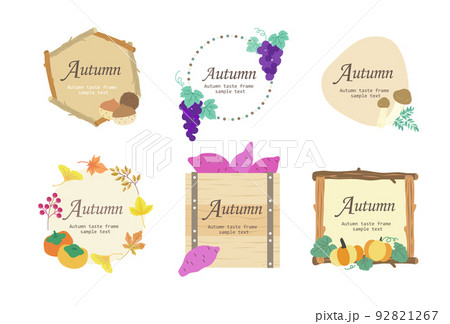 秋の味覚フレームイラストセット 秋の味覚フレームイラストセット 92821267