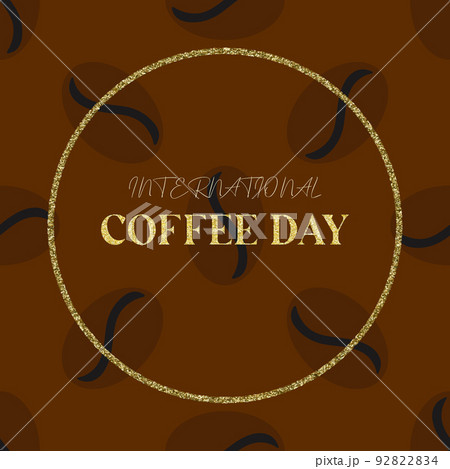 illustration with coffee grain on brown color with 92822834