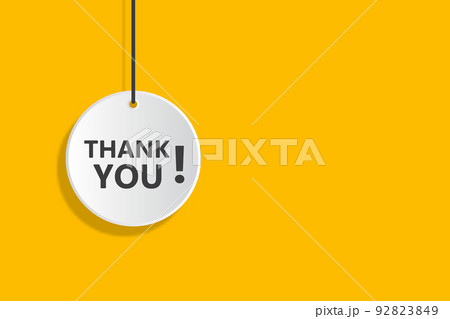 Thank you hanging sign on yellow background for business, marketing, flyers, banners, presentations and posters. illustration Thank you hanging sign on yellow background for business, marketing, flyers, banners, presentations and posters. illustration 92823849