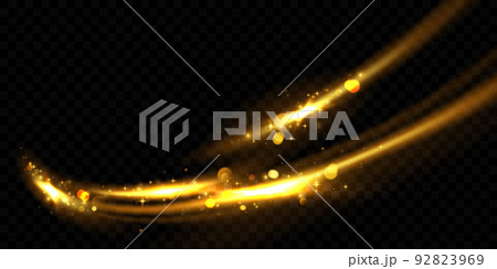 luxury abstract golden light effect design vector illustration with glittering stars on black background 92823969