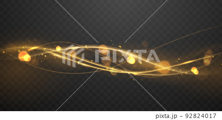 luxury abstract golden light effect design vector illustration with glittering stars on black background 92824017