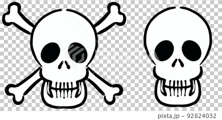 スカルの線画イラスト素材 92824032