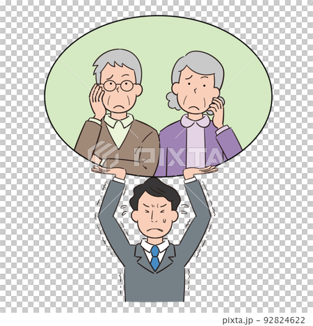 Young men who support the elderly 92824622