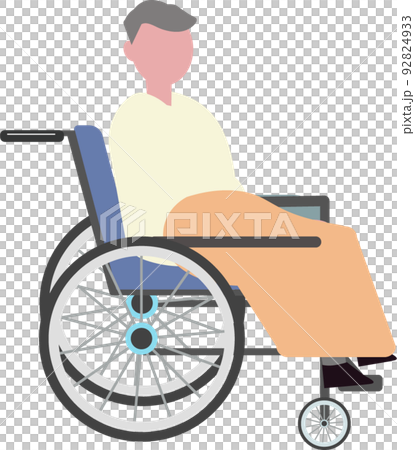 Elderly grandfather riding a wheelchair Elderly care illustration 92824933