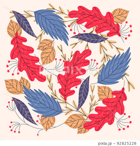 Composition of different autumn leaves 92825226