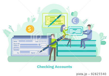 Checking Account Man with Pen Banking Systems 92825540