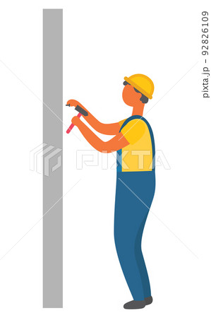 Construction Worker, Man with Hammer and Nails Construction Worker, Man with Hammer and Nails 92826109